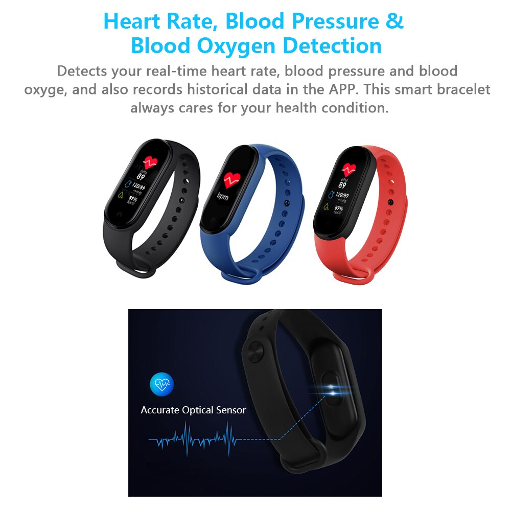 M4 pro smart w@tch bt anslutning puls blodtrycksmätning kroppstemperaturmonitor aktivitetsmätare 0.86in skärm