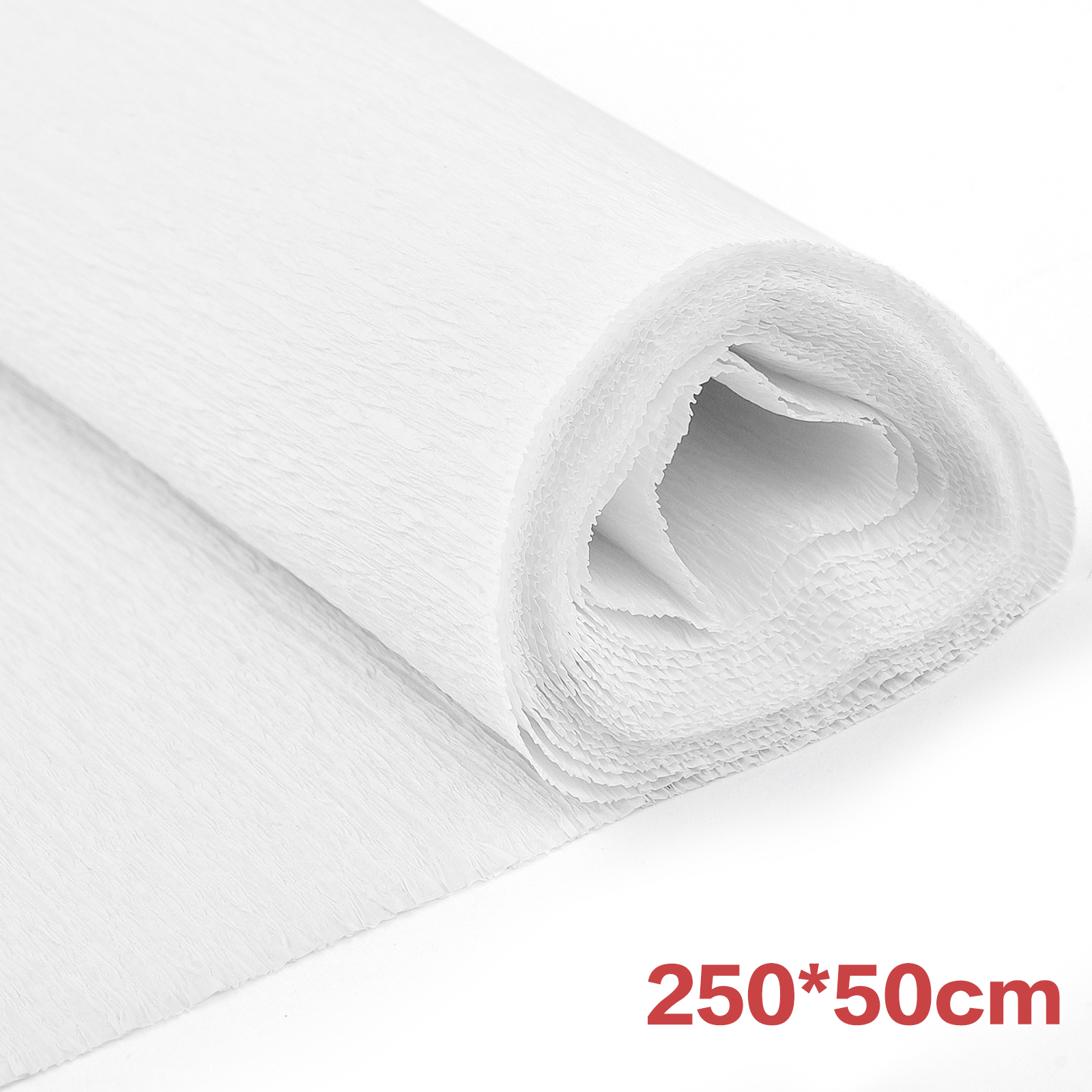 Rollo de papel crepé de 50x250cm, rollo de papel de crepé arrugado de Origami, artesanía de papel DIY, decoración de flores, envoltura de , artesanía de papel grueso: Transparente