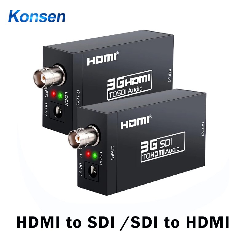3G HDMI to SDI Converter / SDI to HDMI Adapter Audio HD-SDI/3G-SDI Adapter BNC 1080P DAC Converter for Monitor HDTV