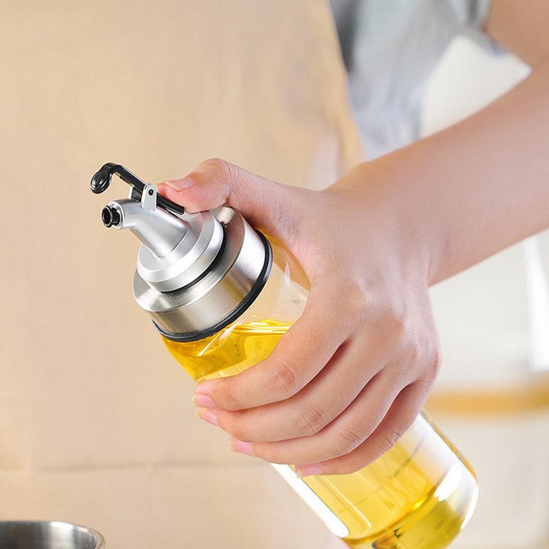 Draagbare Olie Dispenser Kruiden Flessen Dispenser Met Schaal Saus Fles Glas Opslag Flessen Voor Olie Azijn Keuken Koken