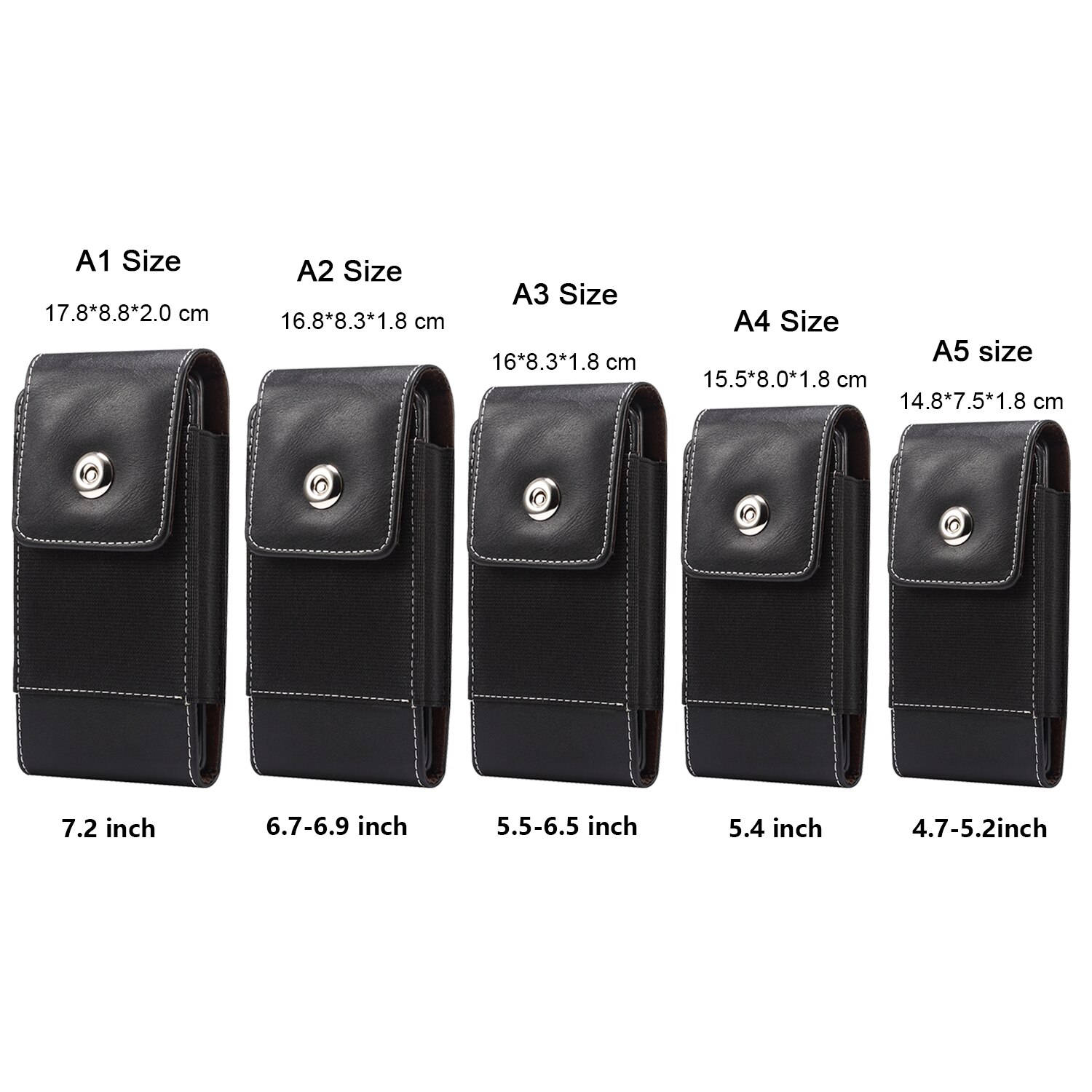 Universele Past Voor Mobiele Telefoons Onder 7.2 Inch Pouch Holster Case Lamsvel Pu Leer Met Nylon Riem Loop Clip Cover case