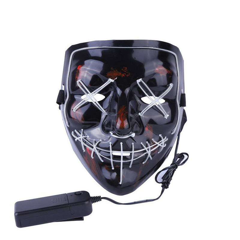 Clubbing Light Up "Stitches" LED Mask Costume Halloween Rave Cosplay DJ Party Xmas Light Mask Unisex
