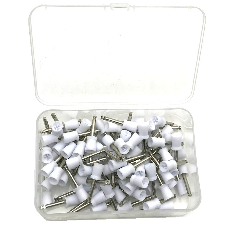 Copo de polimento dental, copo de polimento de dente, escova polidora, copo de borracha propótica, ferramenta de dentista, material de laboratório, haste de 100mm, 2.35 peças