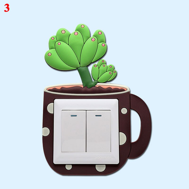 Switch Protection Sticker Room Decor Wall Sticker Cartoon Cactus Unicorn Dino Switch Stickers Home Decorations: 3