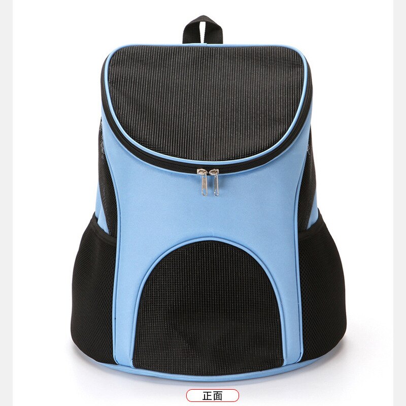 Kæledyrs rejsetaske sammenklappelig kat og hund åndbar rygsækbærer rygsæk hundekat udendørs rejsebærer: Blå / L -34 x 30 x 40cm