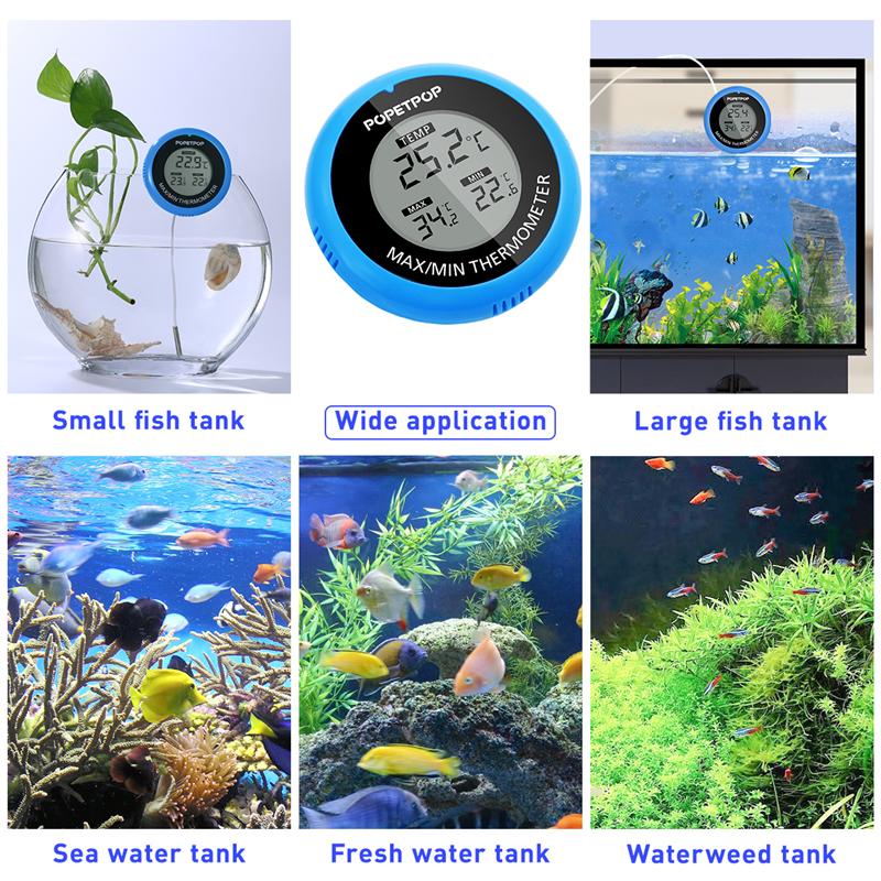 Alta precisão termômetro digital à prova dwaterproof água tanque de peixes aquário termômetro display digital otário termômetro eletrônico