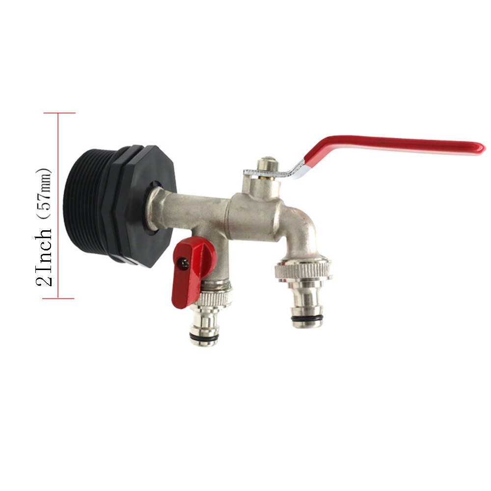 IBC Iron Brass Tank Adapter 60mm External thread to 13mm 15mm 20mm 25mm Garden Water Connectors Drain Adapter: I