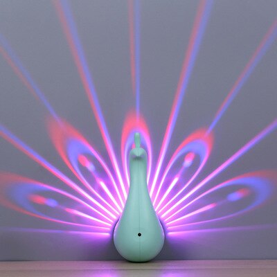 Lámpara de proyección 3D patrón de pavo real lámpara de pared de Control remoto lámpara de luz LED colorida para de lámpara de Festival