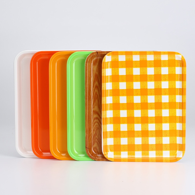 Zastawa stołowa prostokątna taca plastikowa taca taca gospodarstwa domowego przekąska chleb taca talerz owoców