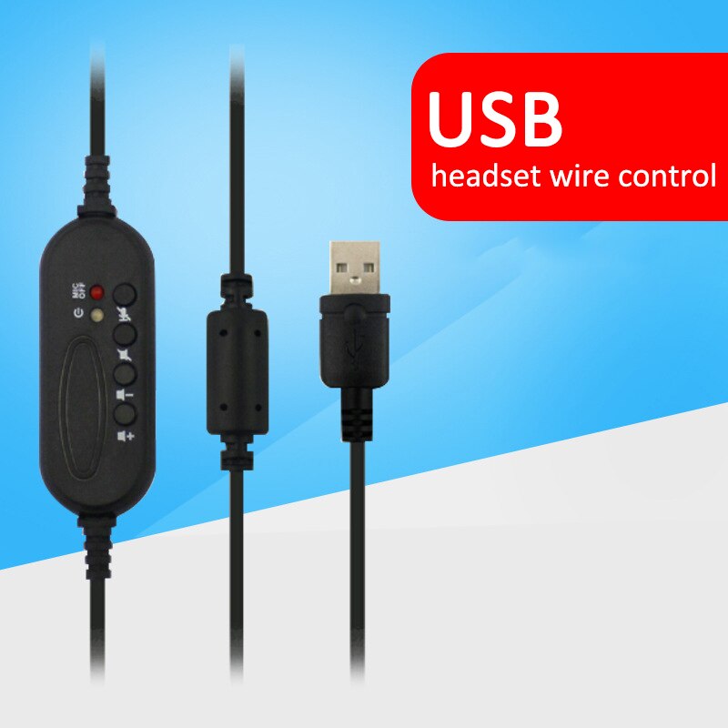 1pcs Wired Headset Microphone Call Center Headset HD Call Handfree Office Headphones Adjustable Retractabl For Call Center