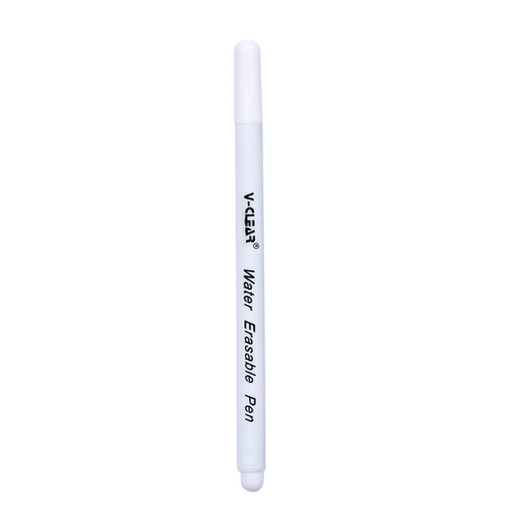 1pc sletbar markør vandopløselig pen enkelt hoved vask sletbar diy stof tøj penne forsvindende blæk pen: Hvid