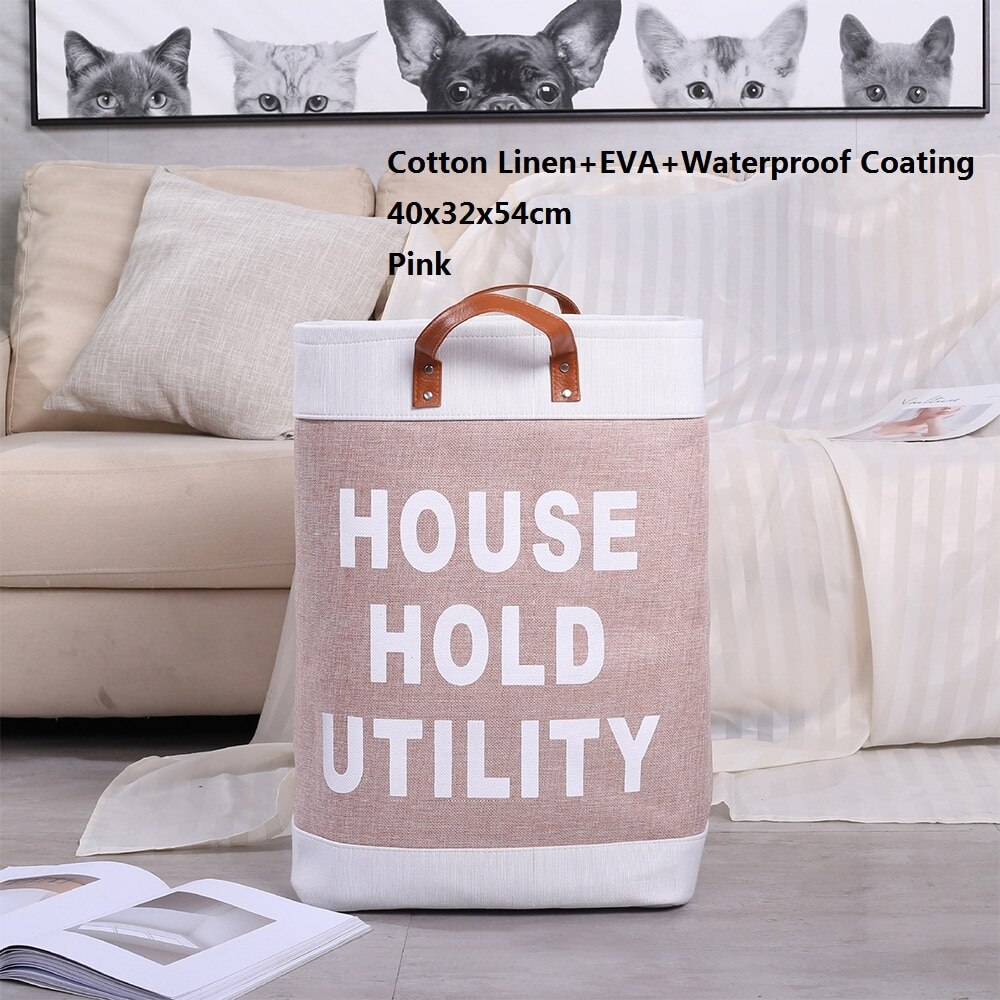Cesto para ropa sucia plegable de goma EVA con asa, cubo cuadrado de almacenamiento para el hogar, textil, bolsa de almacenamiento de juguetes para mascotas, gran capacidad