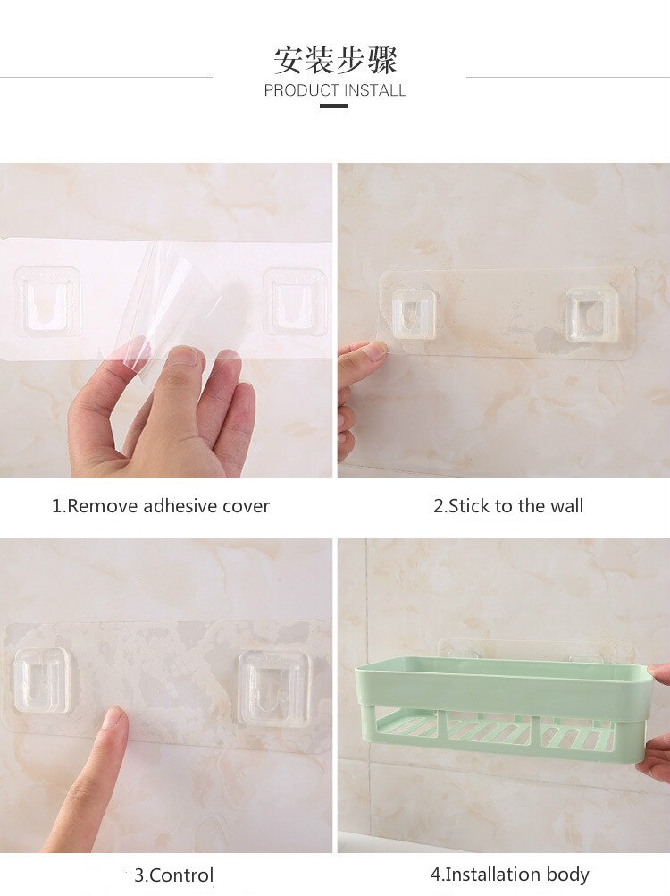 Bathroom Shelving Wall Corner Storage Rack Organizer Shower Shampoo Holder Toilet Suction Cup Storage Rack Bathroom Accessories