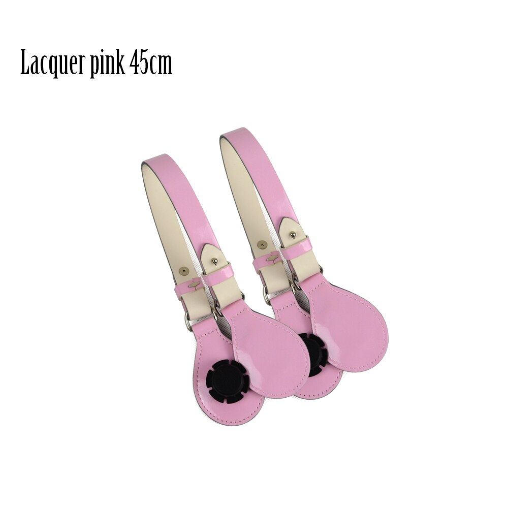 Long Short Flat Handles with end for Obag Faux Leather Lacquer Handle Removable End for O Bag OCHIC: Lacquer pink 45cm