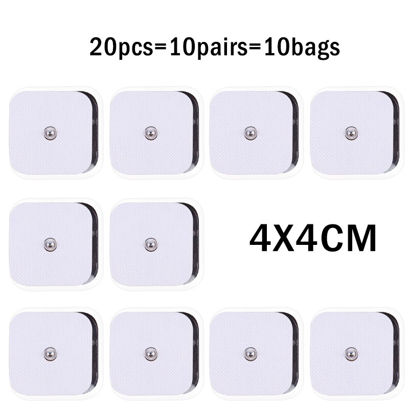 10/20Pcs Self-adhesive Electrode Pads for Tens Machine Acupuncture Digital Therapy Replacement Patches ABS EMS Massager Health: 20pcs 4x4cm