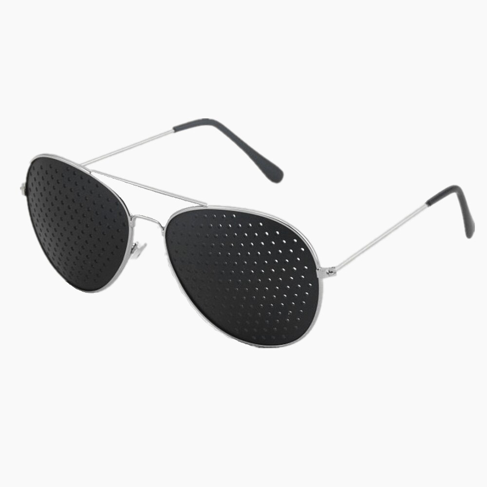 Radfahren Brillen Stift See Sonnenbrille Auge Ausbildung Glas Nadelloch Brille Camping unisex Brillen ÜSpund Ich bin Freien Sport SehvermöGen: Silber-