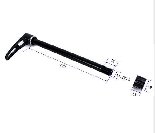 thumbnail image 2 of RaceTi Aluminium Rear Thru Axle Skewer – Shimano Compatible, 12x142mm, 1.75 Thread Pitch (Red/Gold/Blue) 2 of 3