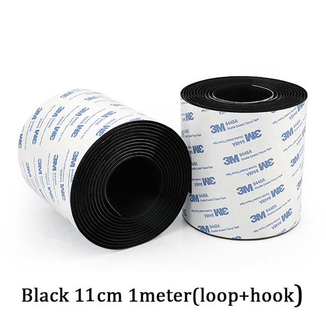 1Meter/Pairs Strong Self adhesive Hook and Loop Fastener Tape nylon sticker velcros adhesive with Glue for DIY 20/25/30/38/50mm: Black 11cm