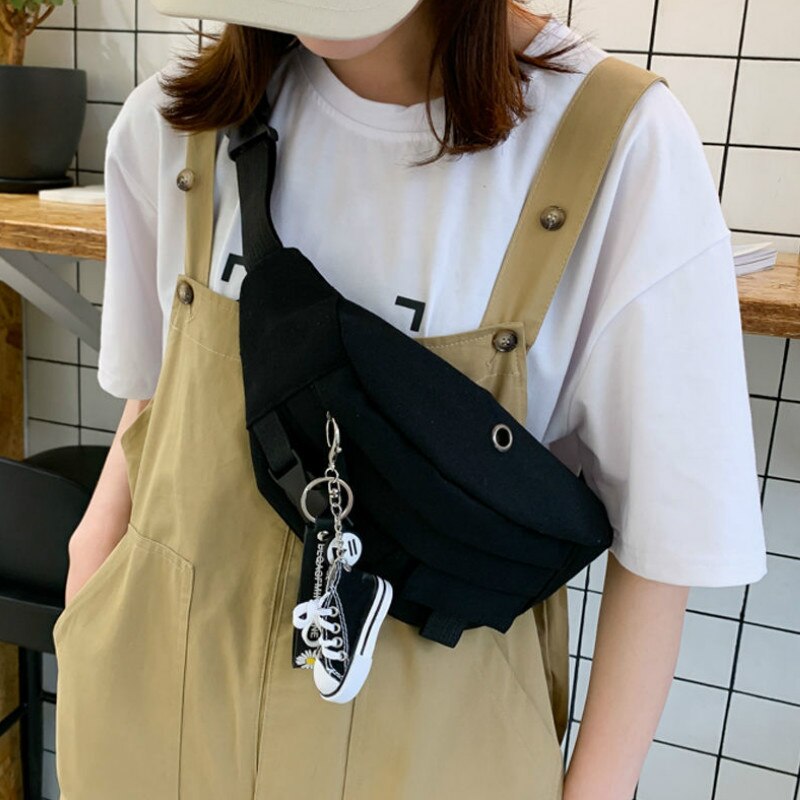 Marsupi donna semplice Casual tela marsupi studenti Harajuku All-match moda funzionale borse femminili quotidiano Ulzzang
