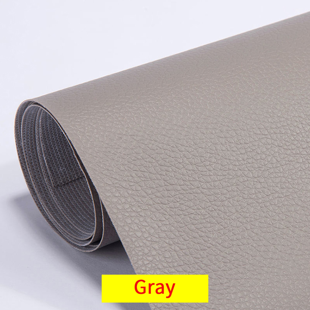 Cuir PU auto-adhésif pour siège de voiture, 20x30cm, tissu pour siège de voiture: Gray