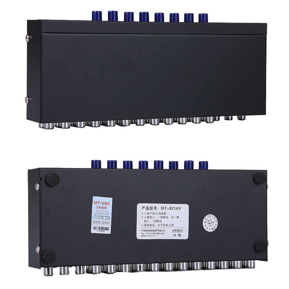 8 In 1 Signal Composite Selector Accessory Splitter Video Audio Distributor Amplifier Switcher Metal AV Switch Box