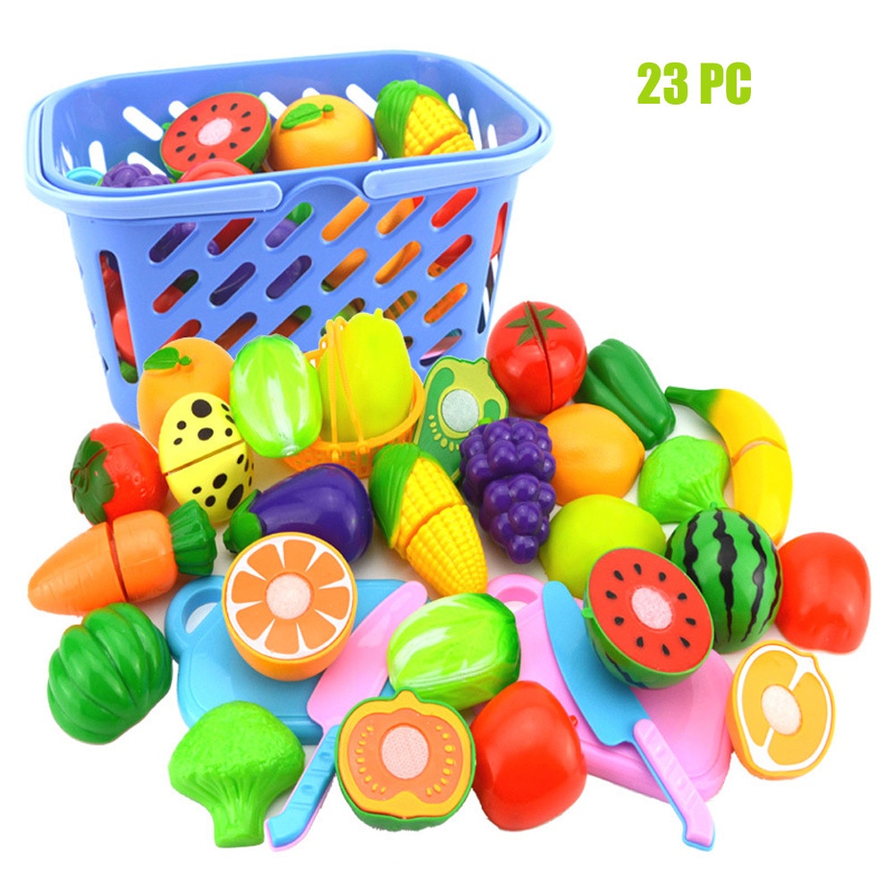 Kids Pretend Rollenspel Keuken Fruit Groente Voedsel Speelgoed Snijden Set Realistische Educatief Baby Speelgoed: 23PCS