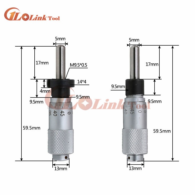 Silver Range 0-13mm Round Needle Plat Type Measure Tool Knurled Adjustment Knob Micrometer Head Measurement