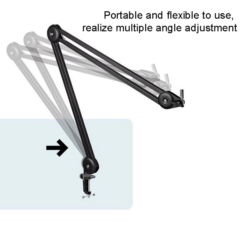 Microphone Arm Stand Heavy Adjustable Suspension Scissor Built-in Spring Mic Stand