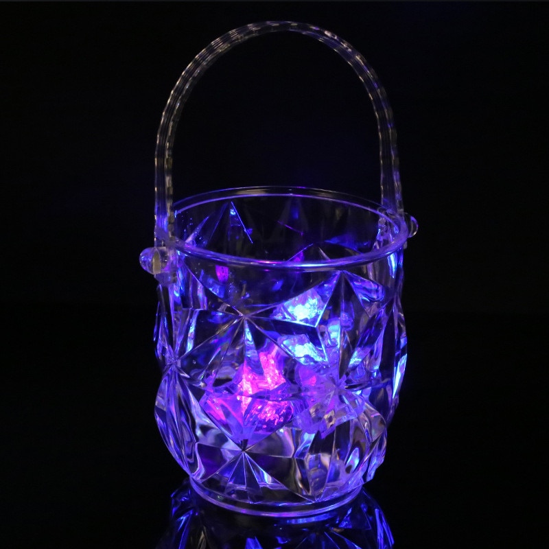 Seau à glace acrylique Transparent vin rouge Champagne réservoir de stockage poignée Portable KTV dédié Barware 13*14CM