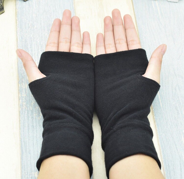 SCP Secure Contain Protect Special Knitting Gloves Cotton Warm Half Finger Wrist Mittens Cosplay Accessories