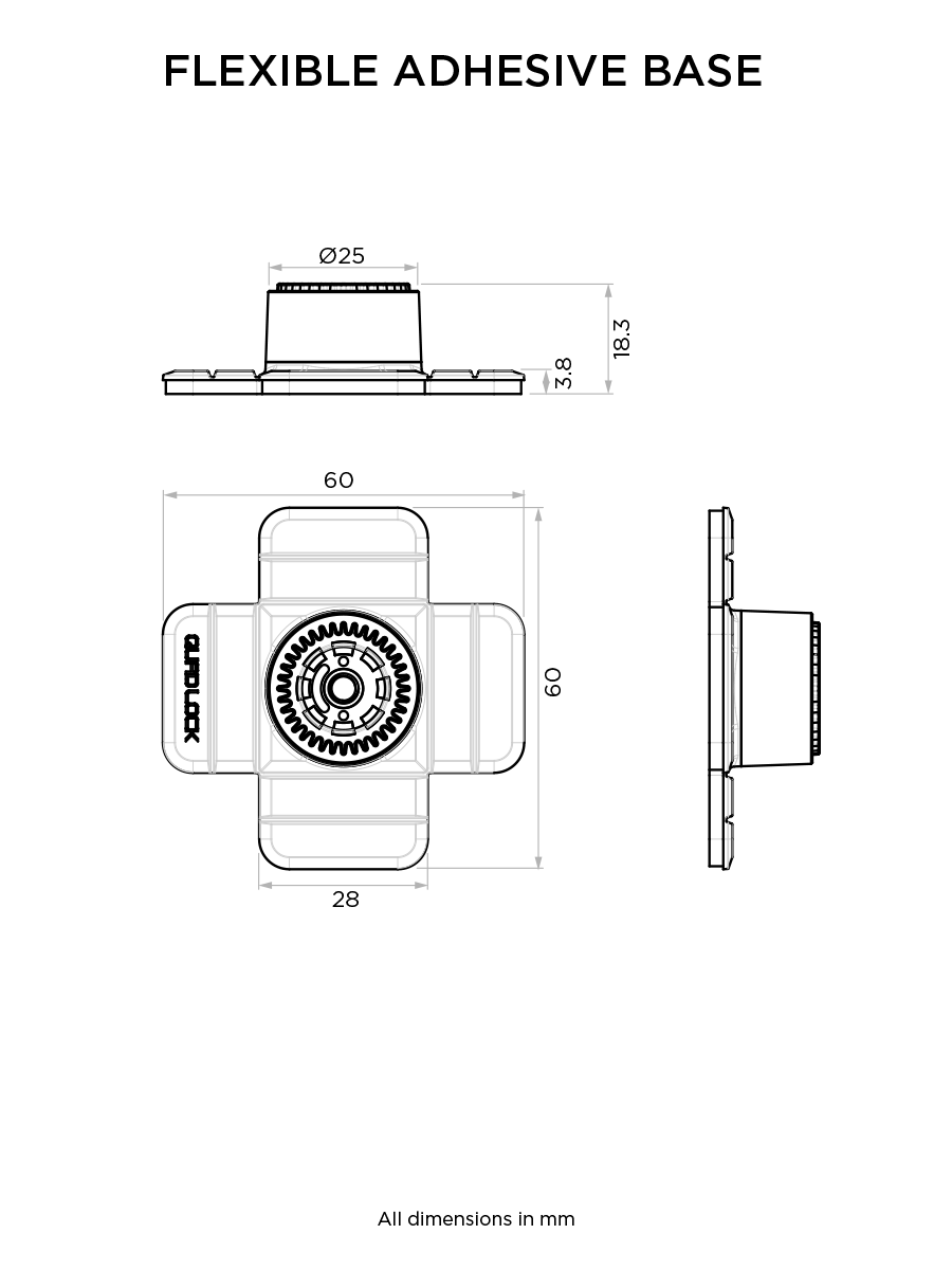 Quad sperren 360- Basis – flexibel klebe- 360er -einstellen handyhalterungen