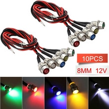 10x 12V Led Panel Indicator Lights Lamp Pilot Dash Directional Car Truck Boat LED Car Indicator Lights