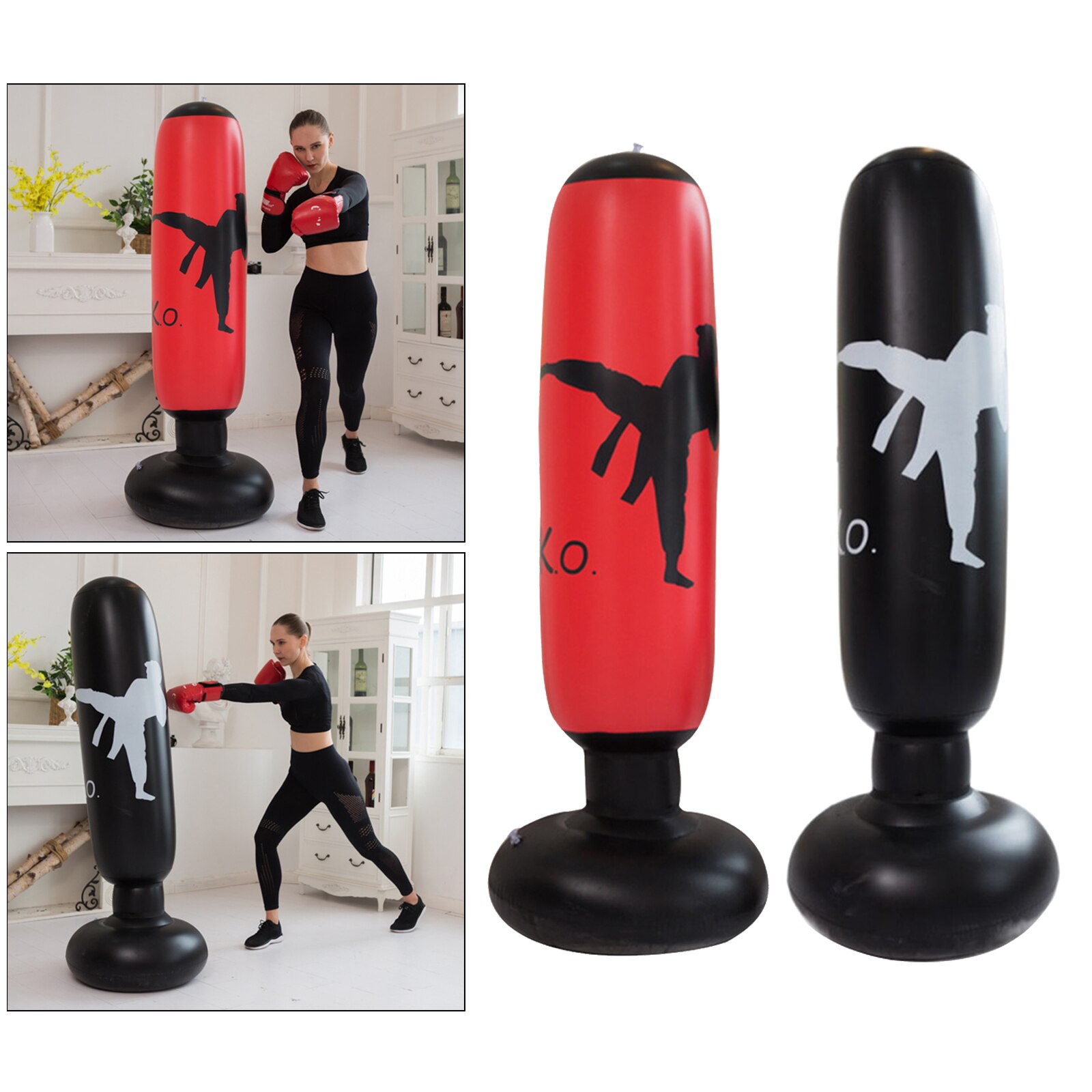 Inflatable Punching Bag Free Standing Boxing Punch Bag for Boys Girls, Free Standing Boxing Practice Inflatable Sandbag Toy