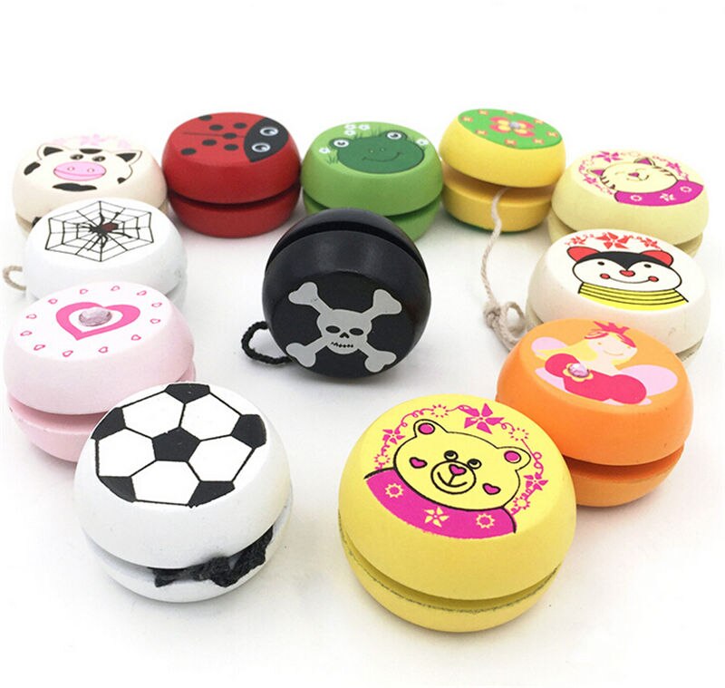 Yoyo de madera de 5cm para niños, juguetes clásicos de Yoyo con personalidad creativa, pasatiempos deportivos, de navidad