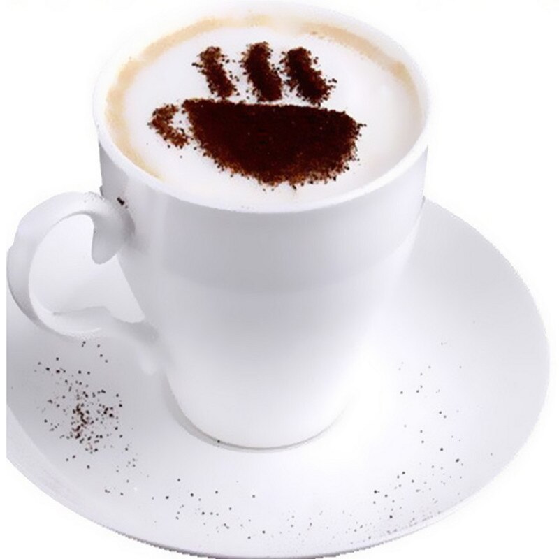 16 kpl kahvi stensiili suodatin kahvinkeitin cappuccino kahvi barista muottimallit kukkatyyny spray taide kahvityökalut