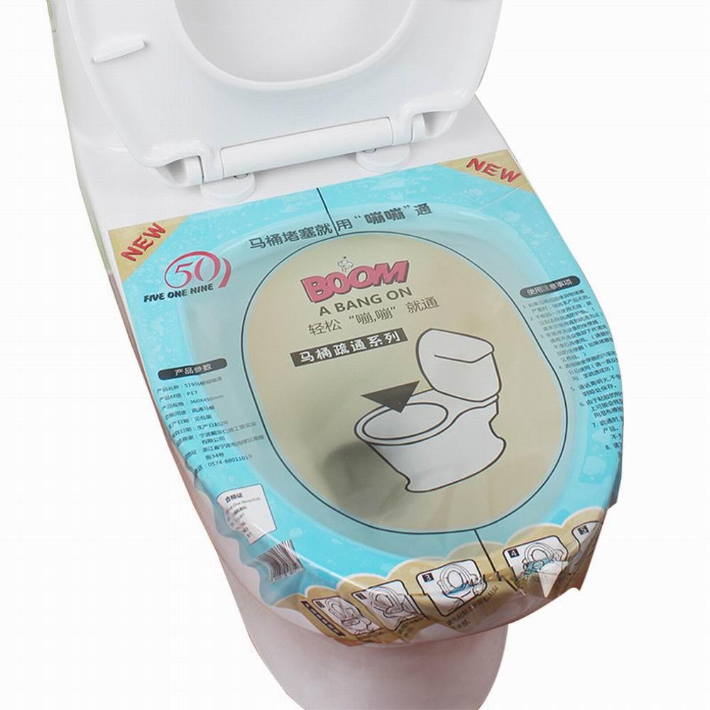 36 x 45 cm Toilet Disposable Sticker Plunger Dredge Toilet Only 1 Minute Easy Fix Clogged Safe Clean Film Plunger Toilet Dredge