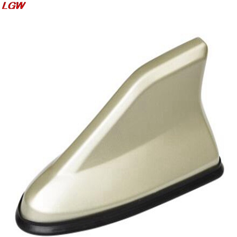 Upgrade signal GM shark fin antenna car top cover FM/AM radio antenna replacement Universal roof antenna Tail decorative antenna: Golden