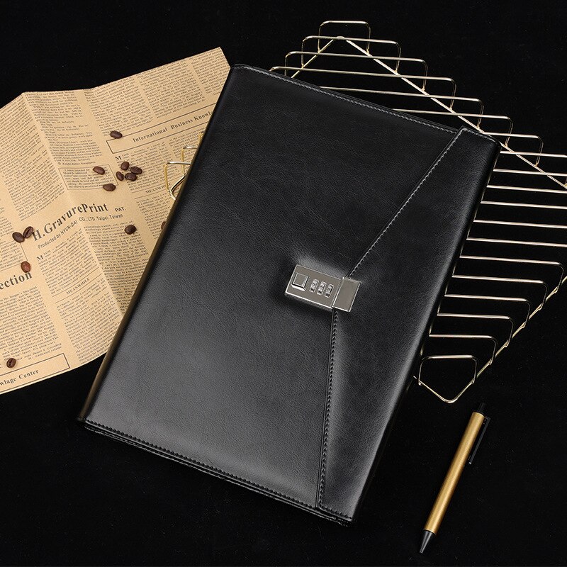 File Folder A4 Document Bag with Lock Padfolio Fichario Office Briefcase Organzier Executive Cabinet Manager Bag Stationery Kit