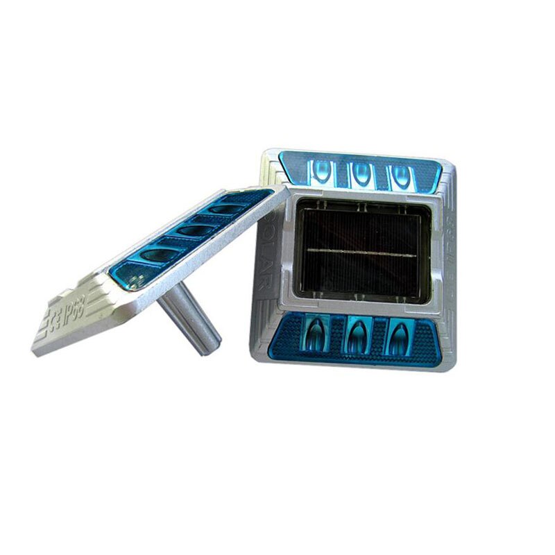 6pcs LED light Aluminum Solar Road Stud with Shank, large size solar road stud for roadway safety