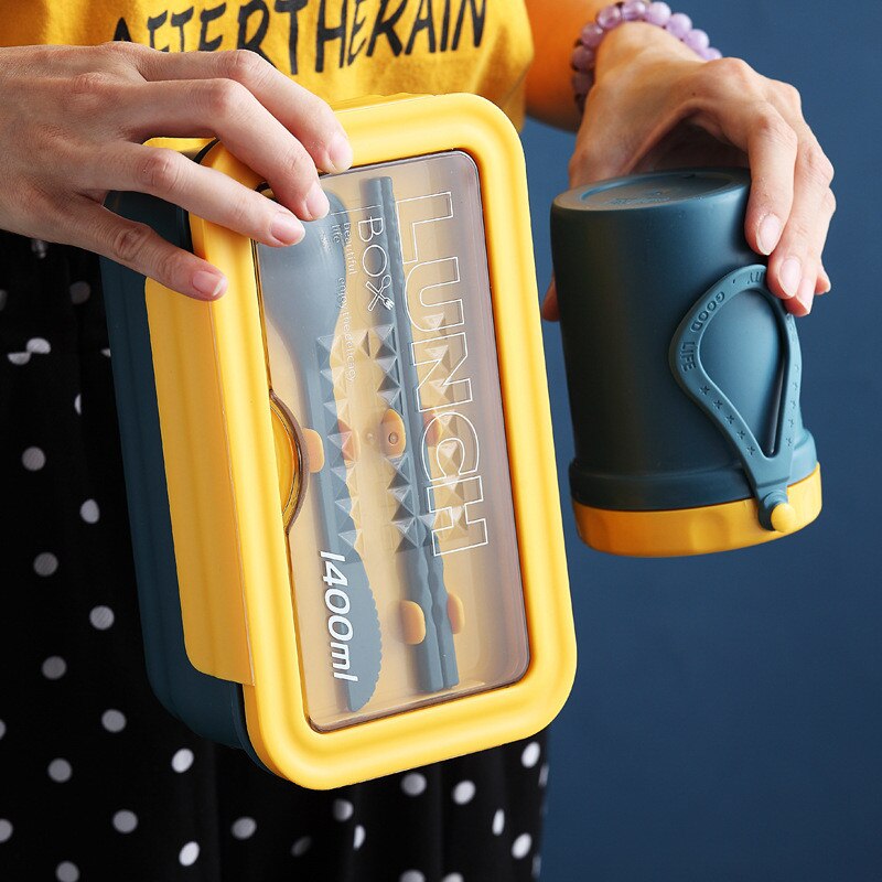 Japanese Bento Box Containers For Food Packed Lunch Food Preservation Box Microwave Oven Fresh-Keeping Box Kid'S Lunch Box