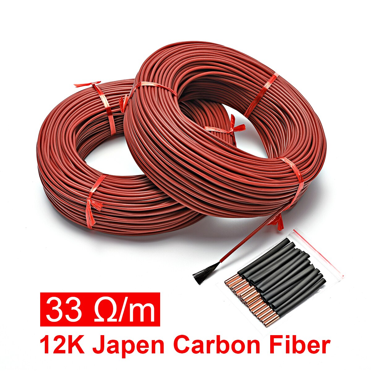 12K 33 ohm 10 to 100m floor heating cable carbon fiber heating wire heating cable decoration essential