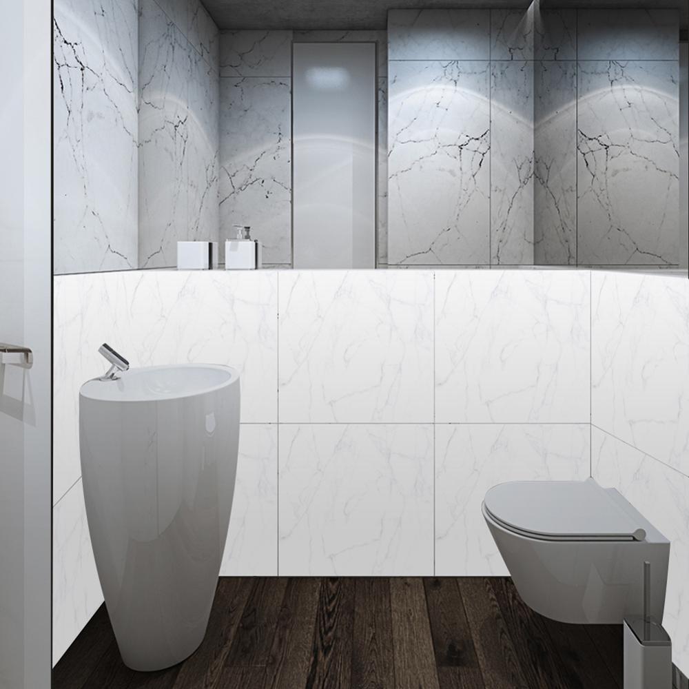 4 Stuks Imitatie Marmer Pvc Muur Floor Stickers Zelfklevende Waterdicht Keuken Badkamer Decals Diy Grond Paster Home Decoratie