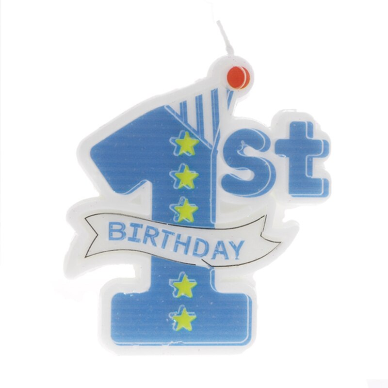 Party Supply 1st Moulded Birthday Candles Cake Topper Decoration Baby J0PD: 2