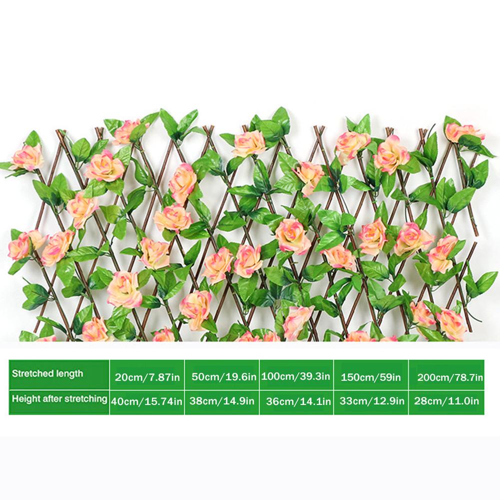 Artificial Garden Flowers Leaves Plant Fence Privacy Screen Etractable Extension For Outdoor Fencing Backyard Home Greenery Wall: D
