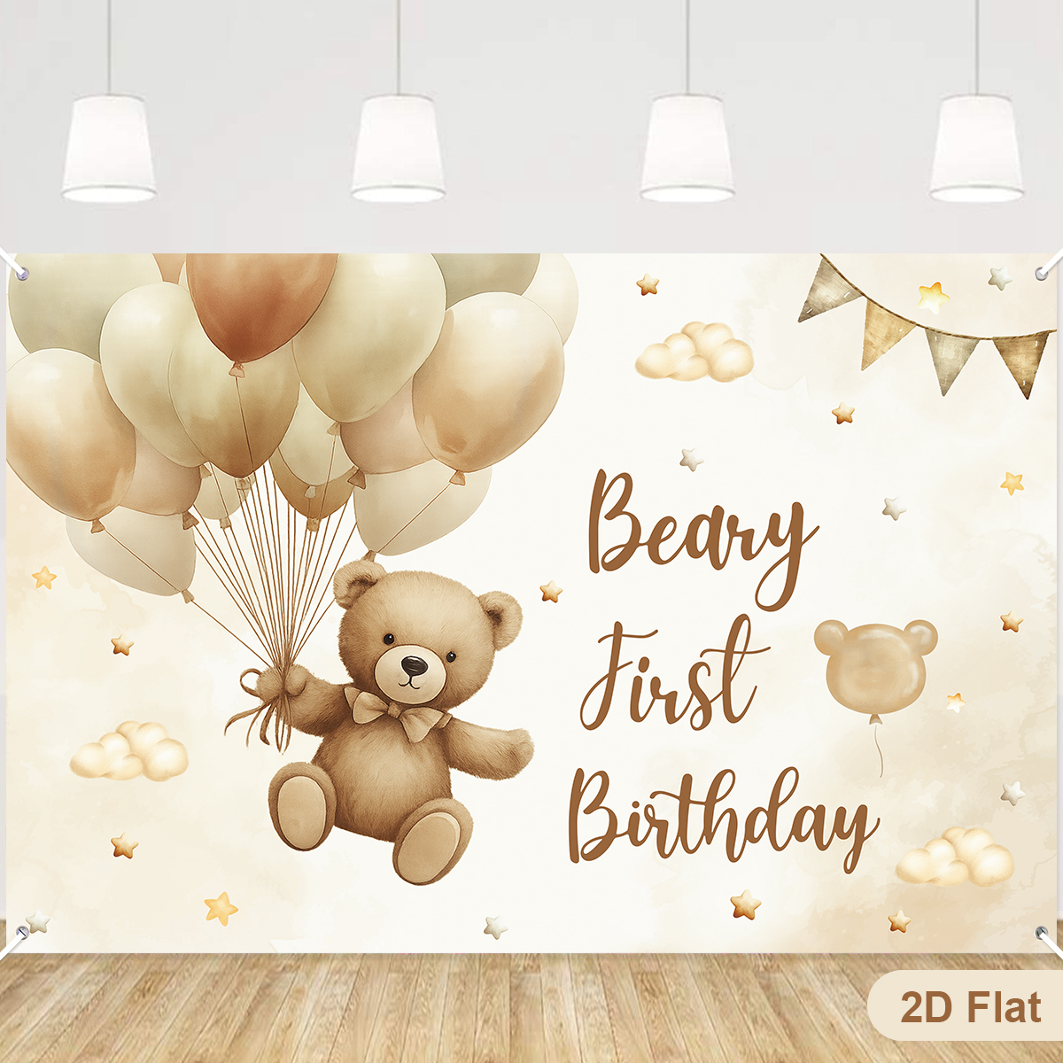  Bruine beer thema achtergrond 1e verjaardag partij decoratie kinderen gunsten kleine beer foto achtergrond banner baby shower benodigdheden