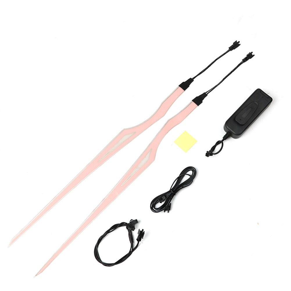 Tira de luz LED para casco de motocicleta, luz fría, señal luminosa para conducción nocturna, pegatina modificada impermeable, 2 uds.: Blanco