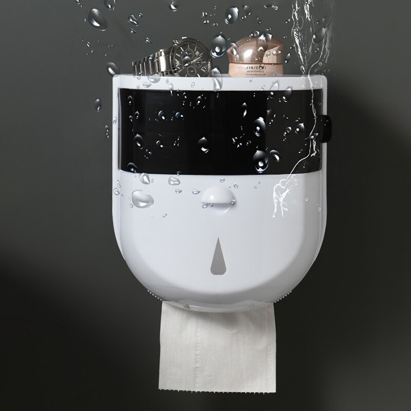 ONEUP Waterproof Toilet Paper Holder Plastic Storage Box Tray Portable Toilet Paper Holder Shelf Bathroom Accessories