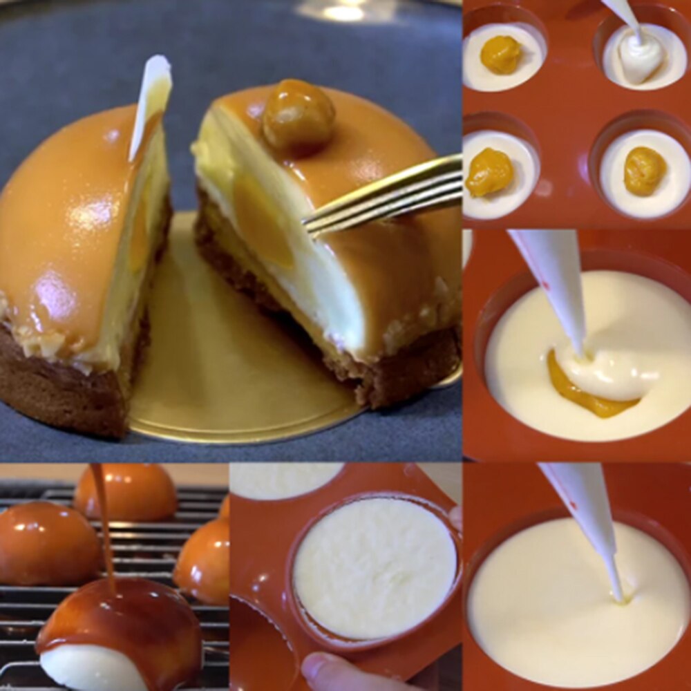 Mezza sfera sfera stampo in silicone torta rotonda cioccolato pasticceria Bakeware stampino budino gelatina sapone Pannello caramelle stampi da forno cucina