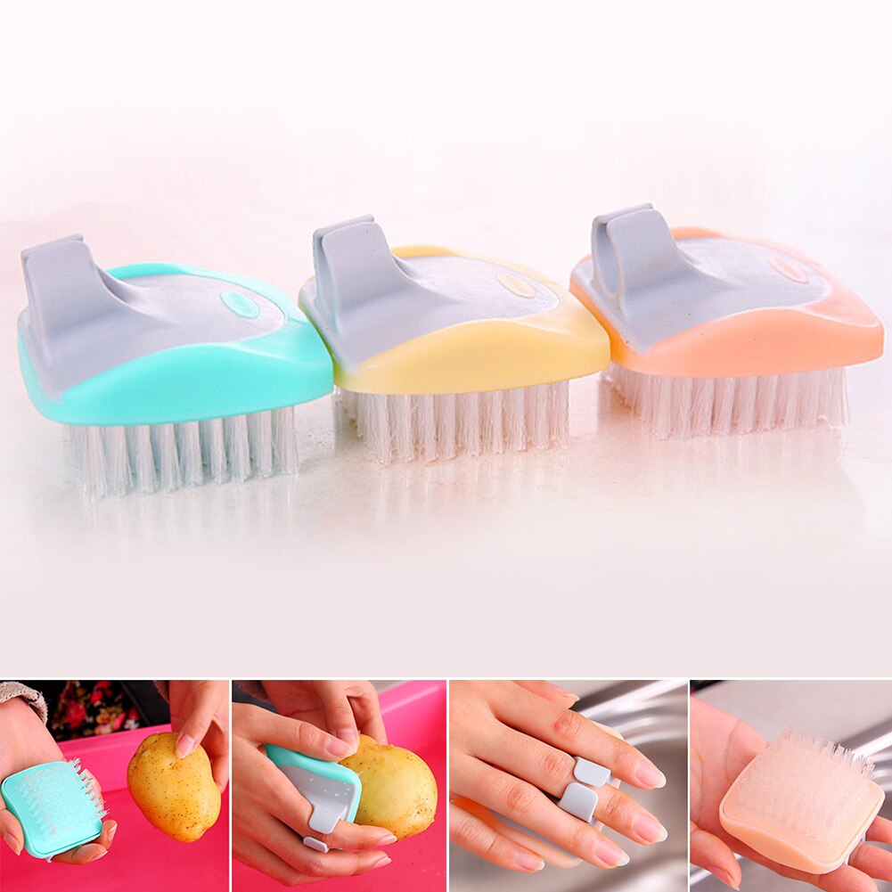 Patata de Color aleatorio frutas verduras suciedad quitar el dedo anillo herramientas para el hogar cepillo de limpieza Durable portátil Helper utensilios de cocina