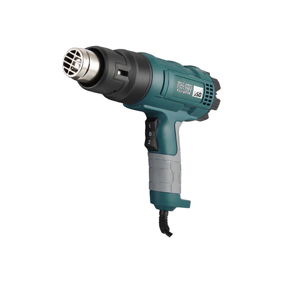 2000W 220V Industriële Elektrische Heat Gun Temperatuur Regulator Lcd Digitale Display Heteluchtpistool Krimpen Verpakking Air nozzle
